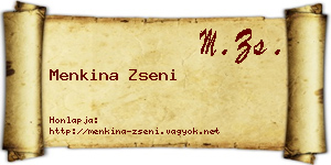 Menkina Zseni névjegykártya